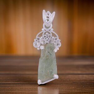 Handmade Periodot Kyanite Sterling Silver Pendant